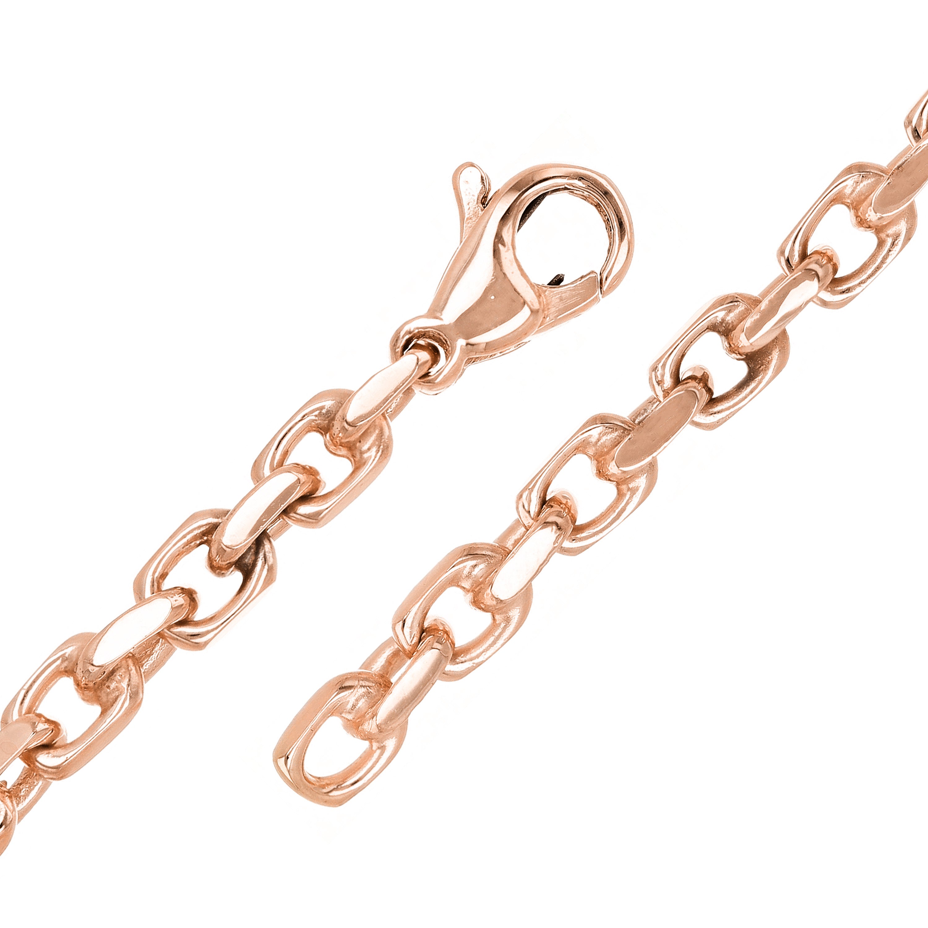 10k Rose Gold Solid Anchor Link Chain Bracelet 7" 4.5mm 11.5 grams - Rose,7"