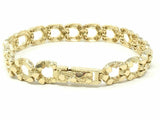 10k Yellow Gold Solid Horse Shoe Nugget Bracelet 7.5" 10.5mm 20 grams