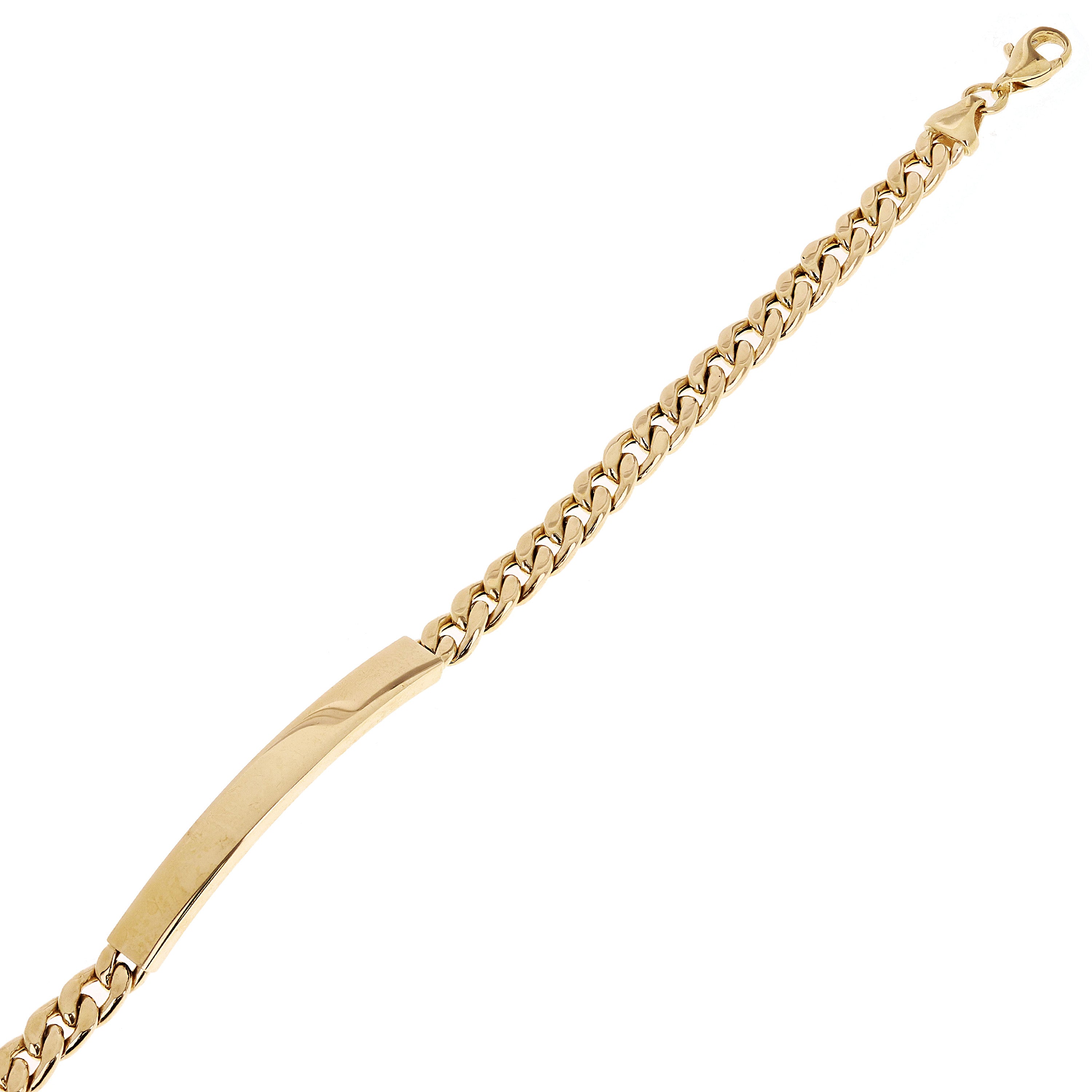 Italian 14k Yellow Gold Engravable Cuban ID Bracelet 8.5" 5mm 6.4 grams