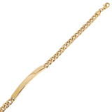 Italian 14k Yellow Gold Engravable Cuban ID Bracelet 8.5" 5mm 6.4 grams