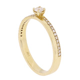 14k Yellow Gold Diamond Stackable Promise Ring Size 6 - Yellow