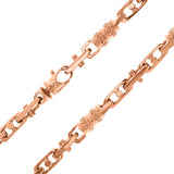 14k Rose Gold Handmade Fashion Link Necklace 28" 7.55mm - Rose,28"