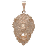 14k Rose Gold Solid Lion Head Lion Face Charm Pendant 1.6" 10.1 grams - Rose