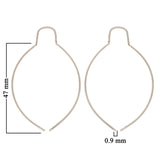 14k White Gold Drop Dangle Double Curved Stick Bar Earrings - White