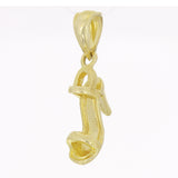 14k Yellow Gold Solid Sandal High Heel Open Toe Shoe Charm Pendant 1.5 grams