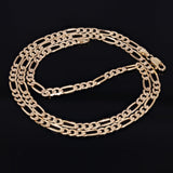 Italian 14k Yellow Gold Solid Figaro Chain Necklace 26" 3.2mm 11.8 grams
