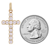 14k Yellow Gold 1ctw 2.6mm Diamonds Religious Cross Pendant