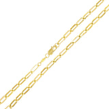 Italian 14k Yellow Gold Hollow Paper Clip Link Chain Necklace 18" 4mm 5.8 grams - 18" 5.8 grams