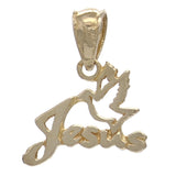 14k Yellow Gold Solid Dove Jesus Religious Charm Pendant 0.9 gram - Yellow