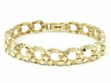 10k Yellow Gold Solid Horse Shoe Nugget Bracelet 7.5" 10.5mm 20 grams