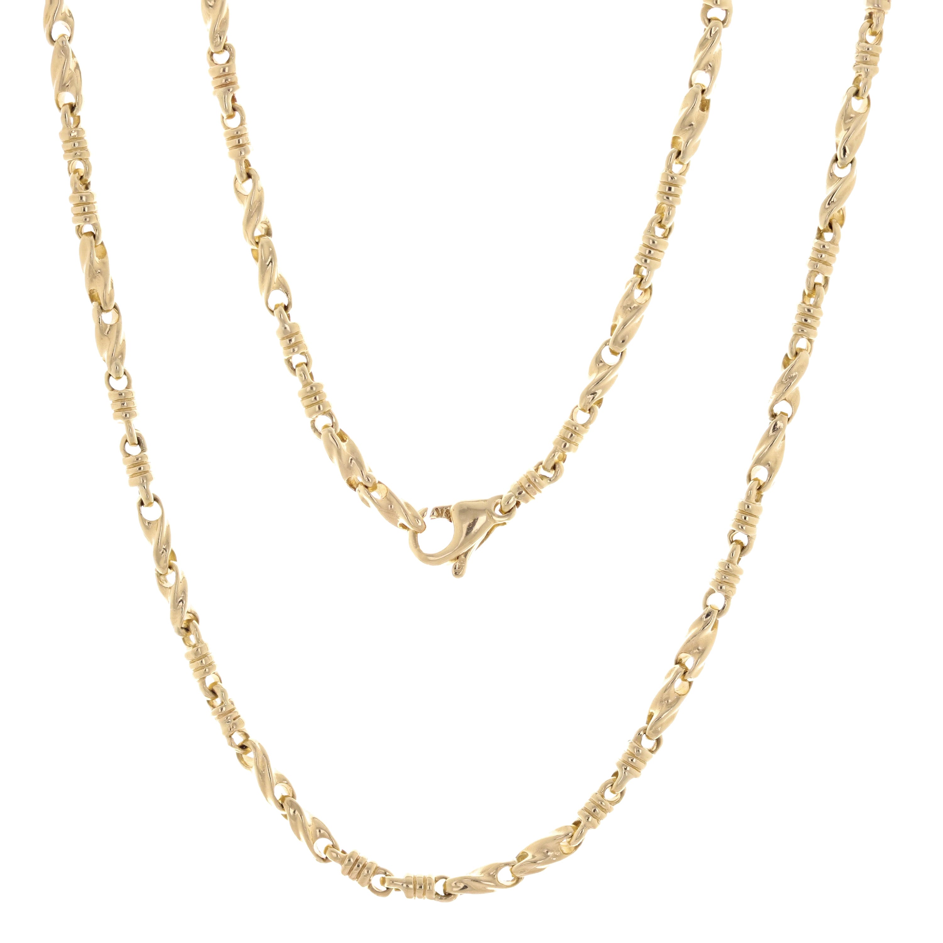 10k Yellow Gold Handmade Fashion Link Necklace 20" 3.5mm 29.5 grams - Yellow,20"