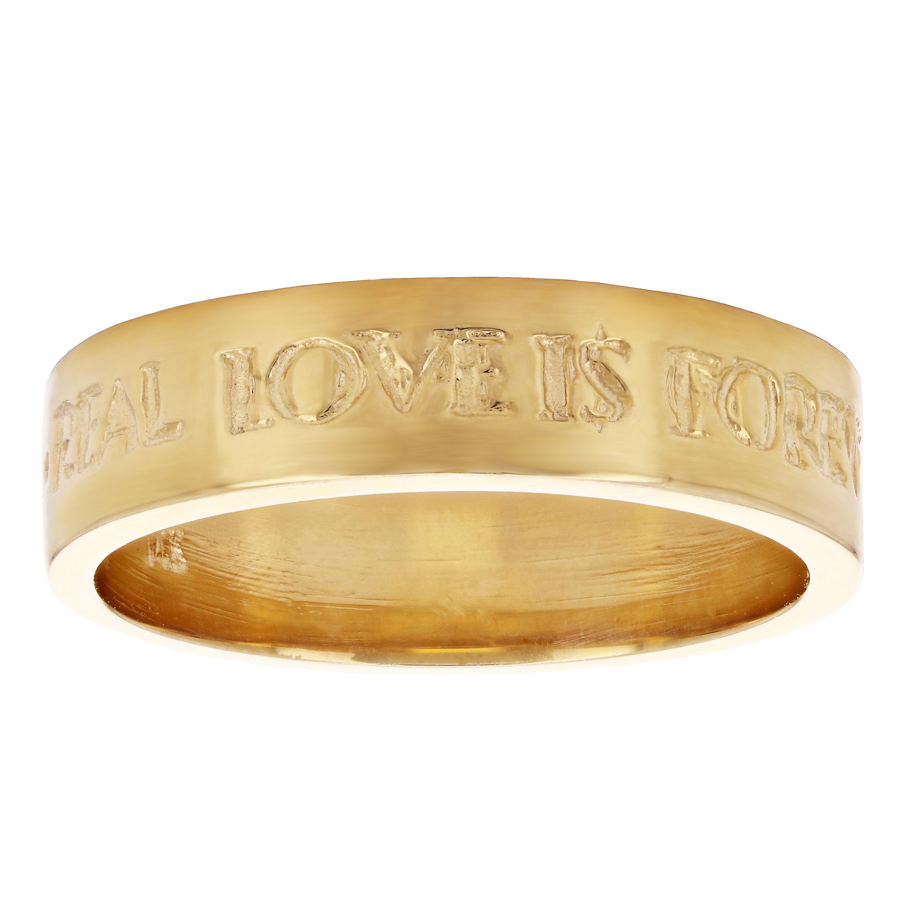 14k Yellow Gold Real Love is Forever Ring Band 5mm Size 7 - 4.6 grams - Yellow,Ring Size 7