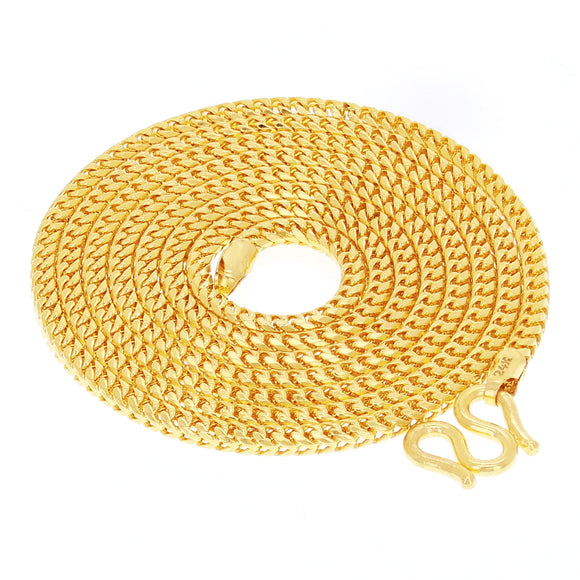 Italian 24k Yellow Gold Solid Franco Chain Necklace 20