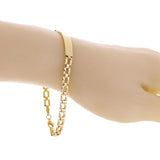 Italian 14k Yellow Gold Engravable Square Link ID Bracelet 8.25" 6mm 7.4 grams