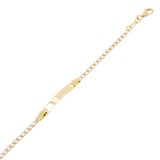 Italian 14k Two Tone Engravable Baby Kids Cuban ID Bracelet 5.5" 4mm 1.8 grams