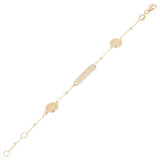 Italian 14k Two Tone Gold ST. BENEDICT MEDALLION Baby Kids ID Bracelet 5.5" 2g