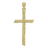 14k Yellow Gold Bark Tree Trunk Cross Crucifix Religious Charm Pendant 4.6 grams - Yellow