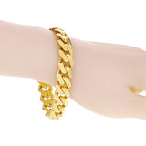 Italian 14k Yellow Gold Hollow Cuban Monaco Chain Bracelet 8" 13.2mm 19.3 grams