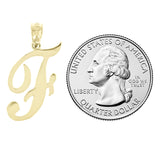 14k Yellow Gold Initial Letter F Alphabet Charm Pendant - Letter F,Yellow