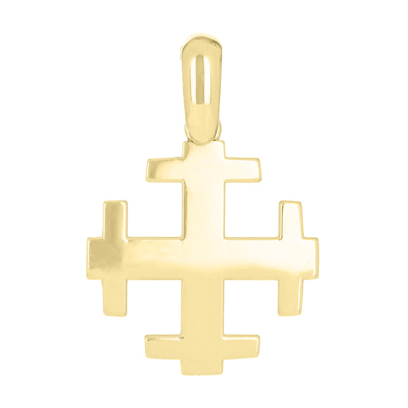 14k Yellow Gold Crosslet Cross Charm Pendant 1.1