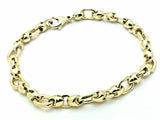 14k Yellow Gold Handmade Fashion Link Bracelet 8.5" 6.9mm 28.3 grams