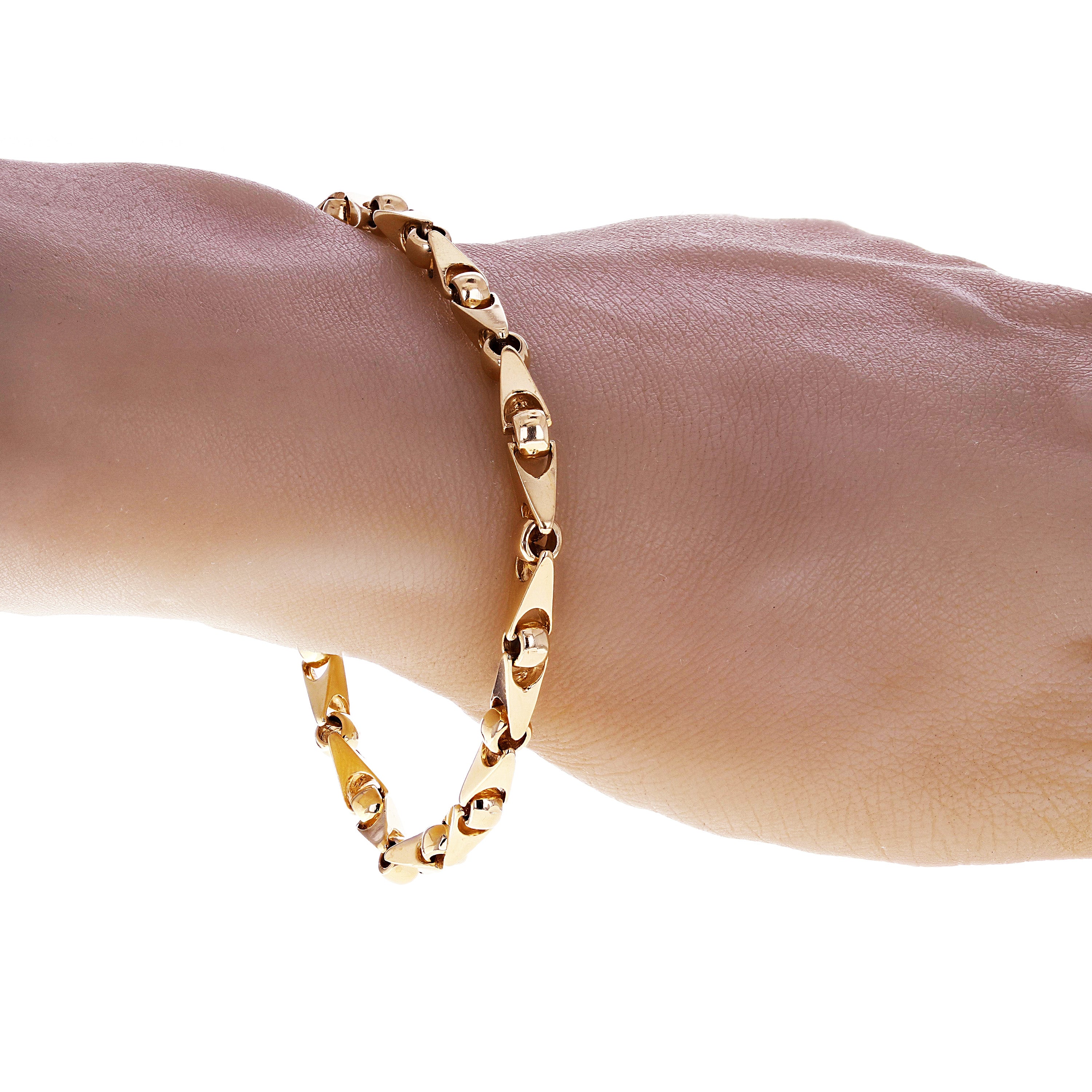 14k Yellow Gold Solid Handmade Fashion Link Bracelet 7" 5mm 17 grams - Yellow,7" 17 grams