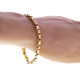 14k Yellow Gold Solid Handmade Fashion Link Bracelet 7" 5mm 17 grams - Yellow,7" 17 grams