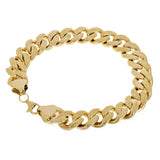 Italian 14k Yellow Gold Hollow Cuban Chain Bracelet 9.25" 13mm 26 grams - 13mm 9.25 26 grams