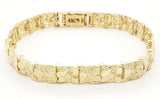 10k Yellow Gold Nugget Bracelet Adjustable 7" - 7.5" 9.5mm 21 grams