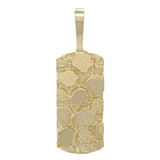 10k Yellow White or Rose Gold Rectangle Nugget Charm Pendant