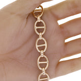 Italian 14k Yellow Gold Big Oval Mariner Link Bracelet 8" 13.5mm 11.5 grams