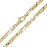 14k Yellow Gold Solid Handmade Fashion Link Necklace 22" 5.5mm 62.5 grams - Yellow,22"