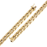 Italian 14k Yellow Gold Hollow Cuban Curb Link Bracelet 8" 9.7mm 25 grams