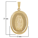 Italian 14k Yellow Gold Our Lady of Guadalupe Virgin Mary Charm Pendant 1.9g - Large