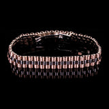 Italian Two- Tone 14k White & Rose Gold Watch Link Bracelet 8" 11mm 28.7 grams - White and Rose