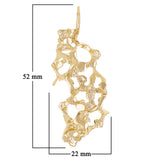 10k Yellow Gold Solid Free Form Nugget Charm Pendant 2" 9.4 grams