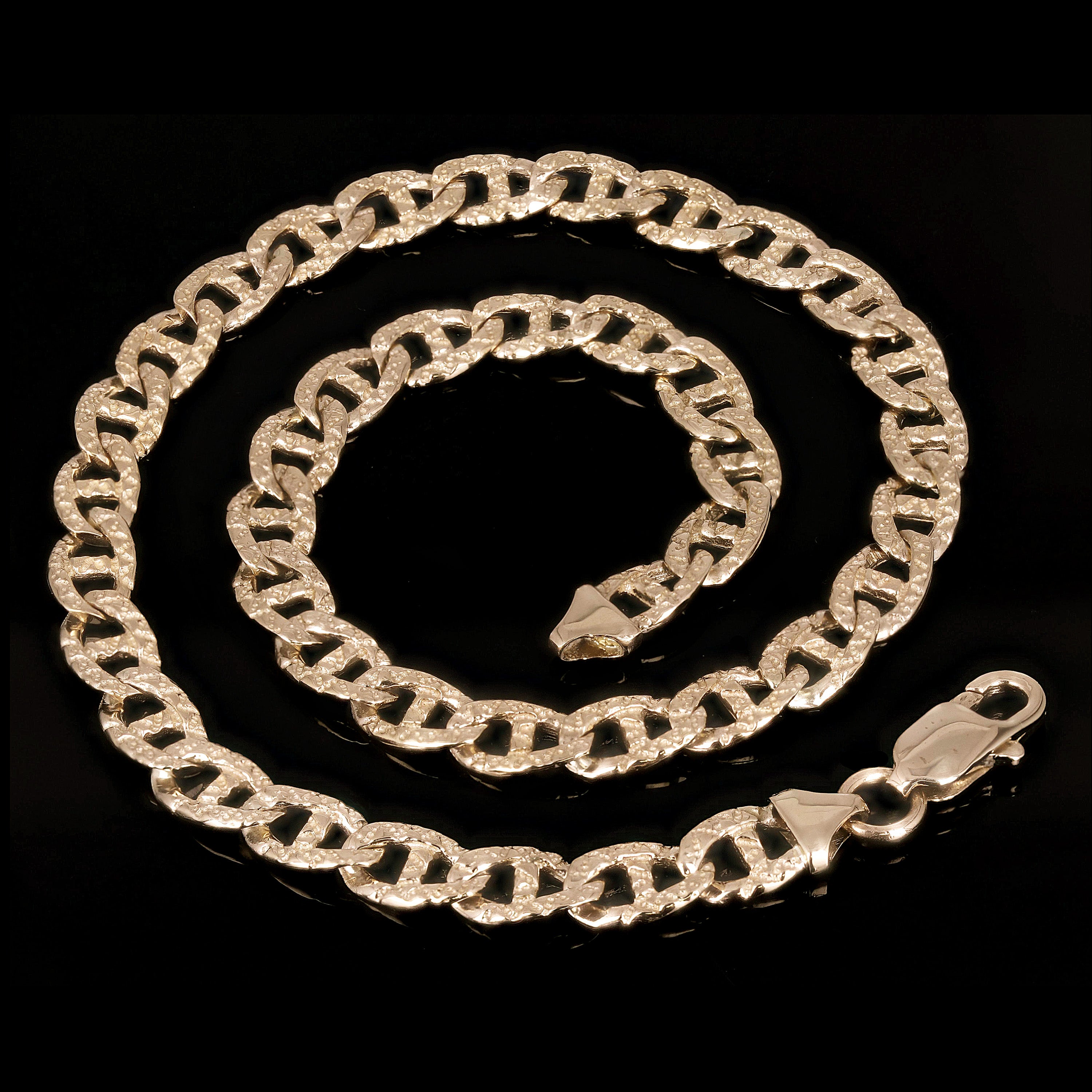 10k Yellow Gold Nugget Gucci Mariner Link Chain Necklace 20" 7.3mm 37.2 grams - 20"