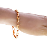 10k Yellow Gold Solid Handmade Fashion Link Bracelet 7.5" 5.6mm 11.2 grams - Yellow,7.5" 11.2 grams