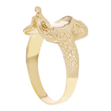 14k Yellow Gold Solid Horse Saddle Seat Ring Size 6 - Ring Size 6