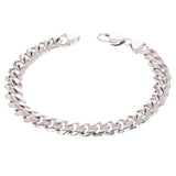 14k White Gold Solid Heavy Miami Cuban Chain Bracelet 7.5" 10mm 49.9 grams - White,7.5"