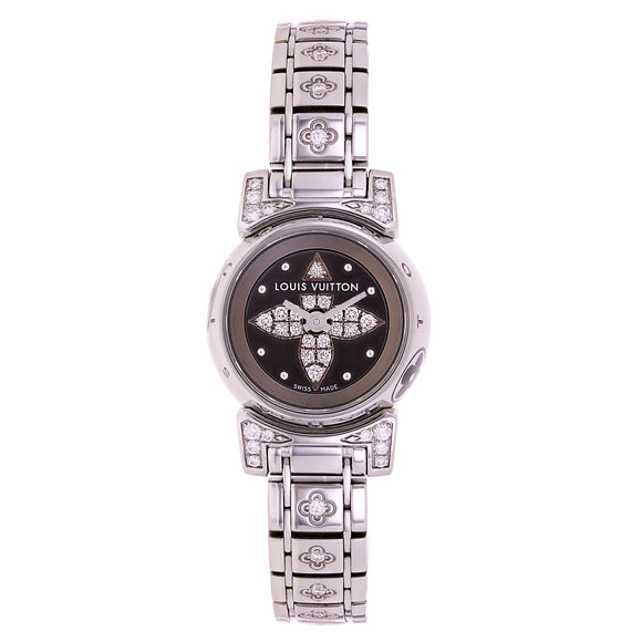 Louis Vuitton Ladies Tambour Bijou Stainless Steel and Factory Diamonds Quartz
