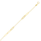Italian 14k Yellow Gold Flat Oval Paper Clip Links Bracelet 7" 1.3 grams