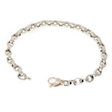 Italian 14k White Gold Hollow Oval Chain Link Bracelet 8" 5.4mm 4.6 grams