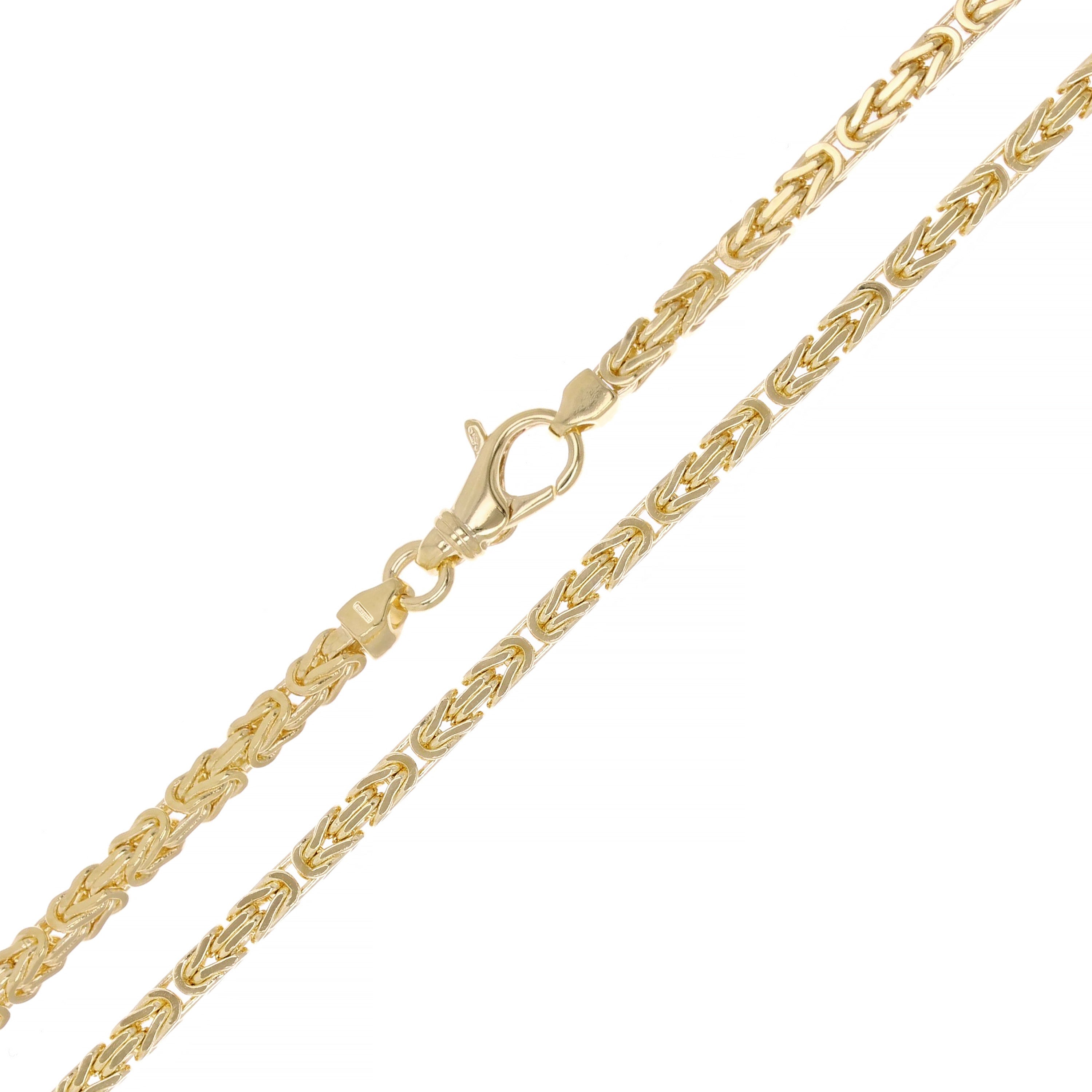 Men's 14k Yellow Gold Solid Square Byzantine Necklace Chain 16" 2.8mm 23.9 grams - 16"