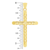 14k Yellow Gold 3D Cross Charm Pendant 2.2" 4.2 grams - Small