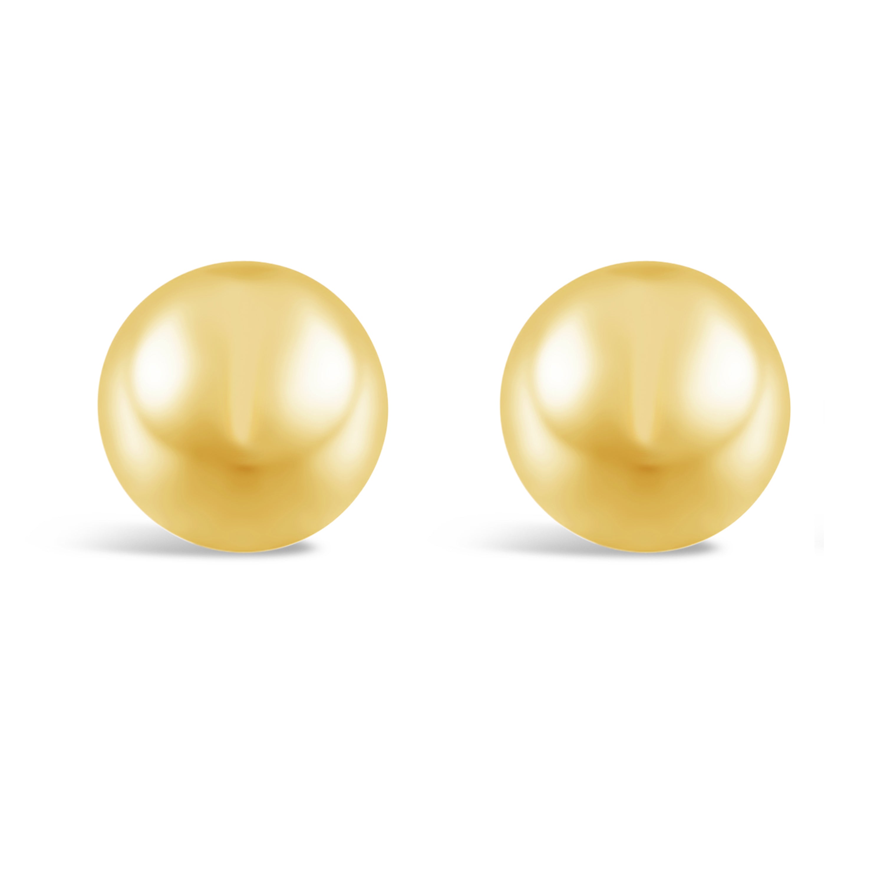 Italian 14k Yellow Gold Shiny Classic Medium Round Bead Ball Stud Earrings 5mm - 5 mm