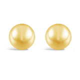 Italian 14k Yellow Gold Shiny Classic Medium Round Bead Ball Stud Earrings 5mm - 5 mm