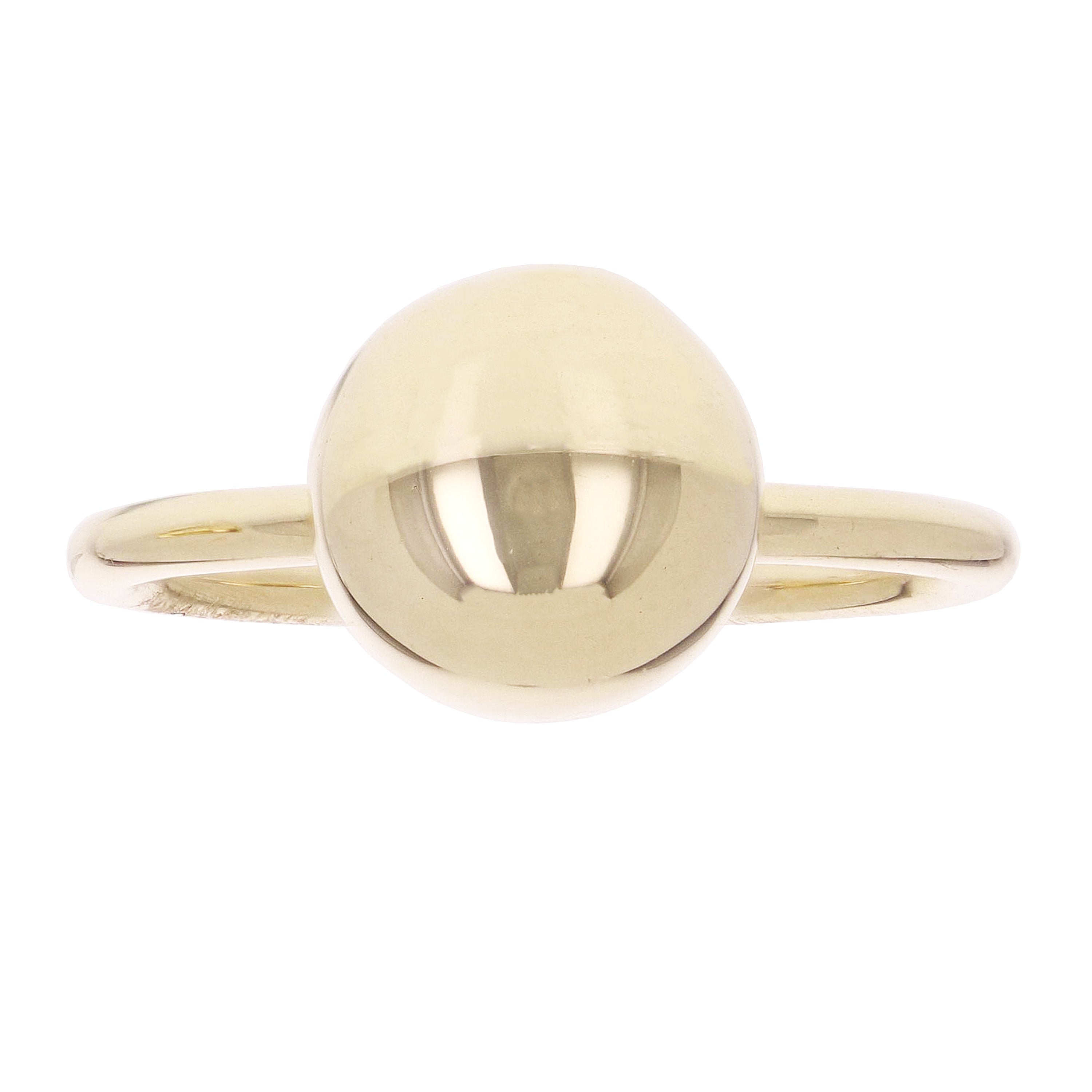 14k Yellow Gold Solid Round Ball Stackable Ring 10.4mm Size 8.5 - 9.3 grams