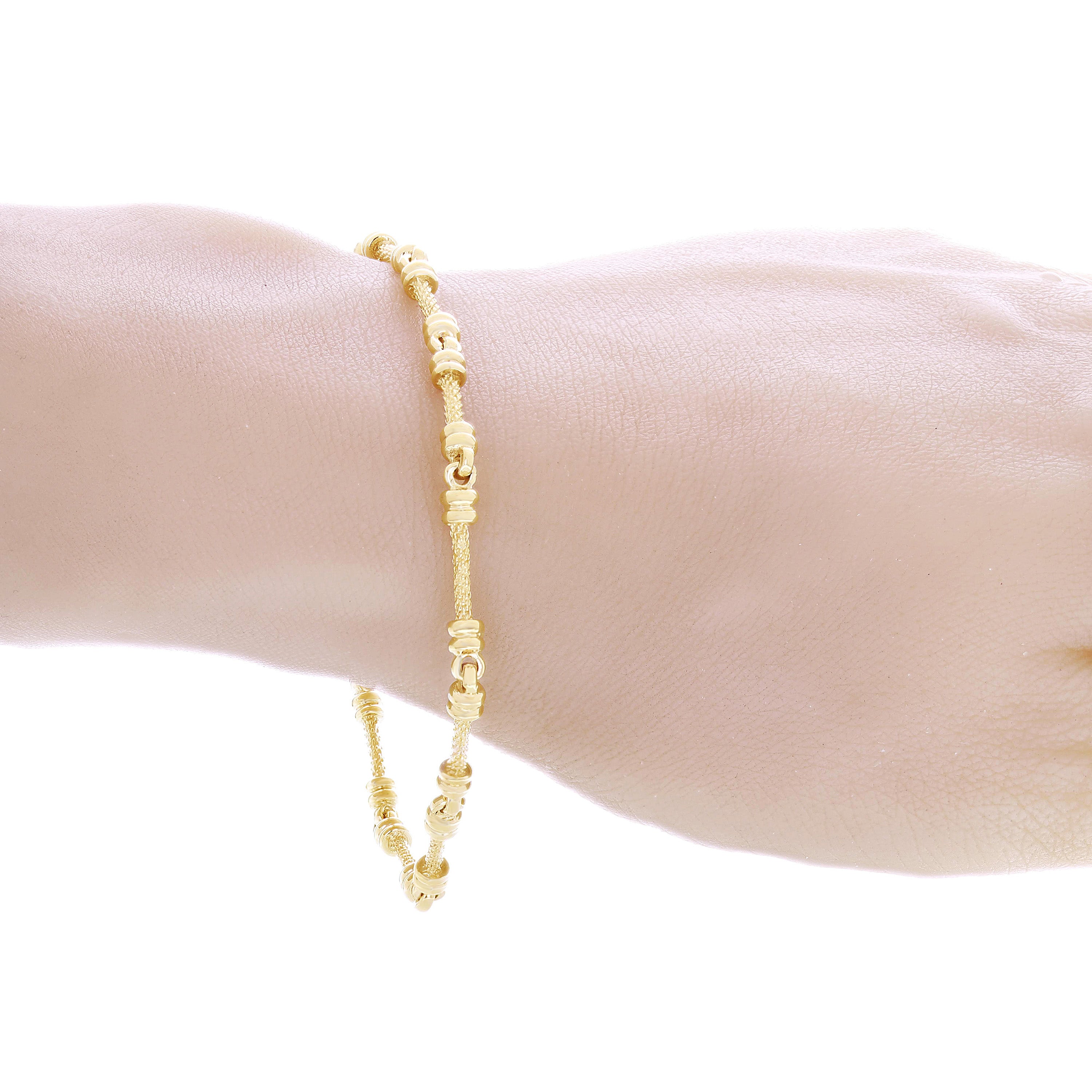 10k Yellow Gold Solid Handmade Fashion Link Bracelet 7" 4mm 10.2 grams - 7" 10.2 grams