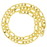 Italian 14k Yellow Gold Hollow Figaro Chain Necklace 20" 7.8mm 19.5 grams - 20" 19.5 grams